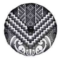 Maori Tukutuku Taniko Motifs Spare Tire Cover Black Poutama Mix Kowhaiwhai LT7 - Polynesian Pride