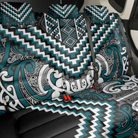 Maori Tukutuku Taniko Motifs Back Car Seat Cover Teal Poutama Mix Kowhaiwhai LT7 - Polynesian Pride