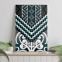 Maori Tukutuku Taniko Motifs Canvas Wall Art Teal Poutama Mix Kowhaiwhai LT7 - Polynesian Pride