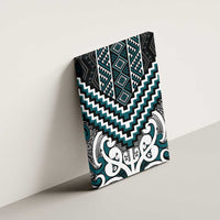 Maori Tukutuku Taniko Motifs Canvas Wall Art Teal Poutama Mix Kowhaiwhai LT7 - Polynesian Pride