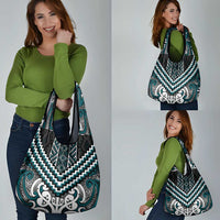 Maori Tukutuku Taniko Motifs Grocery Bag Teal Poutama Mix Kowhaiwhai LT7 - Polynesian Pride