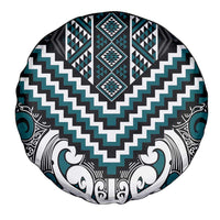 Maori Tukutuku Taniko Motifs Spare Tire Cover Teal Poutama Mix Kowhaiwhai LT7 - Polynesian Pride