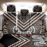 Maori Tukutuku Taniko Motifs Back Car Seat Cover Brown Poutama Mix Kowhaiwhai LT7 - Polynesian Pride