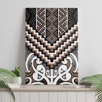 Maori Tukutuku Taniko Motifs Canvas Wall Art Brown Poutama Mix Kowhaiwhai LT7 - Polynesian Pride
