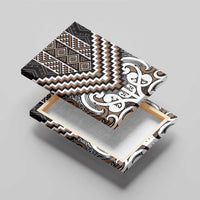 Maori Tukutuku Taniko Motifs Canvas Wall Art Brown Poutama Mix Kowhaiwhai LT7 - Polynesian Pride
