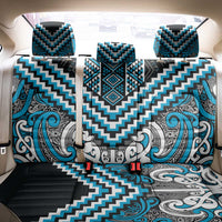 Maori Tukutuku Taniko Motifs Back Car Seat Cover Turquoise Poutama Mix Kowhaiwhai LT7 - Polynesian Pride