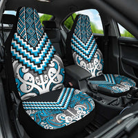 Maori Tukutuku Taniko Motifs Car Seat Cover Turquoise Poutama Mix Kowhaiwhai LT7 One Size Turquoise - Polynesian Pride