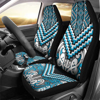Maori Tukutuku Taniko Motifs Car Seat Cover Turquoise Poutama Mix Kowhaiwhai LT7 - Polynesian Pride