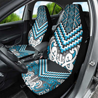 Maori Tukutuku Taniko Motifs Car Seat Cover Turquoise Poutama Mix Kowhaiwhai LT7 - Polynesian Pride