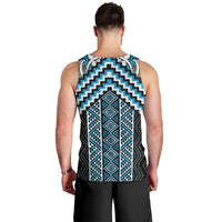 Maori Tukutuku Taniko Motifs Men Tank Top Turquoise Poutama Mix Kowhaiwhai LT7 - Polynesian Pride