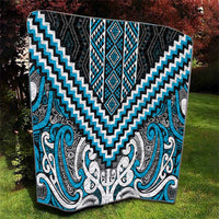 Maori Tukutuku Taniko Motifs Quilt Turquoise Poutama Mix Kowhaiwhai LT7 - Polynesian Pride