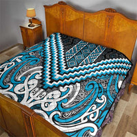 Maori Tukutuku Taniko Motifs Quilt Turquoise Poutama Mix Kowhaiwhai LT7 - Polynesian Pride