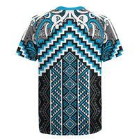 Maori Tukutuku Taniko Motifs Rugby Jersey Turquoise Poutama Mix Kowhaiwhai LT7 - Polynesian Pride