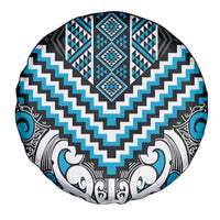 Maori Tukutuku Taniko Motifs Spare Tire Cover Turquoise Poutama Mix Kowhaiwhai LT7 - Polynesian Pride