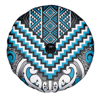Maori Tukutuku Taniko Motifs Spare Tire Cover Turquoise Poutama Mix Kowhaiwhai LT7 - Polynesian Pride