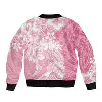 Polynesian Women's Day Sleeve Zip Bomber Jacket Plumeria Passion - Pink LT7 - Polynesian Pride