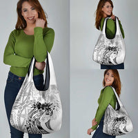 Polynesian Women's Day Grocery Bag Plumeria Passion - White