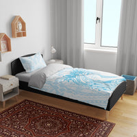 Polynesian Women's Day Bedding Set Plumeria Passion - Turquoise LT7 - Polynesian Pride