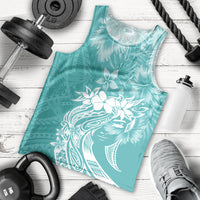 Polynesian Women's Day Men Tank Top Plumeria Passion - Teal LT7 - Polynesian Pride