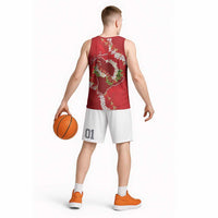Hawaii Island Flowers Lei Basketball Jersey Ohia Lehua Scarlet Red LT7 - Polynesian Pride