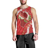 Hawaii Island Flowers Lei Men Tank Top Ohia Lehua Scarlet Red