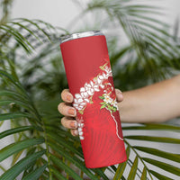 Hawaii Island Flowers Lei Skinny Tumbler Ohia Lehua Scarlet Red LT7 - Polynesian Pride