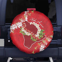 Hawaii Island Flowers Lei Spare Tire Cover Ohia Lehua Scarlet Red LT7 No hole Red - Polynesian Pride