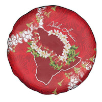 Hawaii Island Flowers Lei Spare Tire Cover Ohia Lehua Scarlet Red LT7 - Polynesian Pride