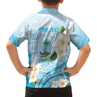 Guam Chamorro Guasali Flowers Family Matching Summer Maxi Dress and Hawaiian Shirt Aqua Gradient LT7 - Polynesian Pride