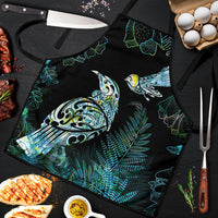 Aotearoa Maori Mahuru Apron Spring Time - Paua Shell Green LT7 Black - Polynesian Pride