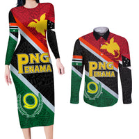 Personalised Penama and Papua New Guinea Day Couples Matching Long Sleeve Bodycon Dress and Long Sleeve Button Shirts Emblem Mix Style LT7 Colorful - Polynesian Pride