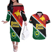 Personalised Penama and Papua New Guinea Day Couples Matching Off The Shoulder Long Sleeve Dress and Hawaiian Shirt Emblem Mix Style LT7 Colorful - Polynesian Pride