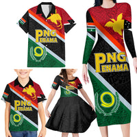 Personalised Penama and Papua New Guinea Day Family Matching Long Sleeve Bodycon Dress and Hawaiian Shirt Emblem Mix Style LT7 - Polynesian Pride