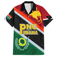Personalised Penama and Papua New Guinea Day Family Matching Tank Maxi Dress and Hawaiian Shirt Emblem Mix Style LT7 Dad's Shirt - Short Sleeve Colorful - Polynesian Pride