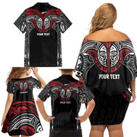 Aotearoa Maori Personalized Family Matching Off Shoulder Short Dress and Hawaiian Shirt Toitu Te Tiriti Ake! Ake! Ake! LT7 - Polynesian Pride