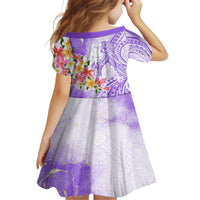 Polynesian Women's Day Wahine Family Matching Puletasi and Hawaiian Shirt Plumeria Marble Glaze - Purple LT7 - Polynesian Pride