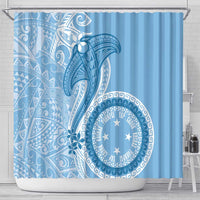 Micronesia FSM Shower Curtain Shark and Manta Classic Style LT7 - Polynesian Pride