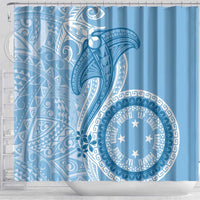 Micronesia FSM Shower Curtain Shark and Manta Classic Style LT7 - Polynesian Pride