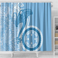 Micronesia FSM Shower Curtain Shark and Manta Classic Style LT7 - Polynesian Pride