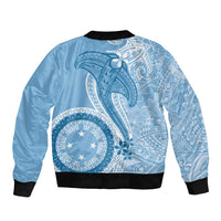 Micronesia FSM Sleeve Zip Bomber Jacket Shark and Manta Classic Style