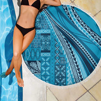 Pasifika Women's Day - Samoa Siapo Malu Tattoo Inspired Beach Blanket Turquoise