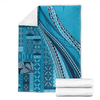 Pasifika Women's Day - Samoa Siapo Malu Tattoo Inspired Blanket Turquoise
