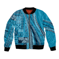 Pasifika Women's Day - Samoa Siapo Malu Tattoo Inspired Bomber Jacket Turquoise