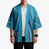 Pasifika Women's Day - Samoa Siapo Malu Tattoo Inspired Kimono Turquoise