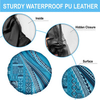 Pasifika Women's Day - Samoa Siapo Malu Tattoo Inspired Spare Tire Cover Turquoise