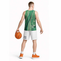 Pasifika Women's Day - Samoa Siapo Malu Tattoo Inspired Basketball Jersey Jade