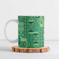 Pasifika Women's Day - Samoa Siapo Malu Tattoo Inspired Ceramic Mug Jade