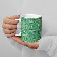 Pasifika Women's Day - Samoa Siapo Malu Tattoo Inspired Ceramic Mug Jade