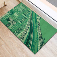 Pasifika Women's Day - Samoa Siapo Malu Tattoo Inspired Rubber Doormat Jade