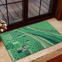 Pasifika Women's Day - Samoa Siapo Malu Tattoo Inspired Rubber Doormat Jade